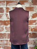 Dex Satin Cowl Neck Sleeveless in Maroon-113 Woven Tops - Sleeveless-Little Bird Boutique