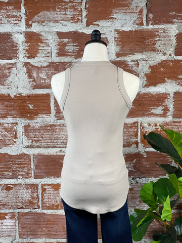 Ribbed Jersey Tank in Shell