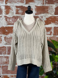 Open Knit Sweater in Stone-130 Sweaters-Little Bird Boutique
