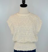 The Flower Top in Ivory-111 - Woven Top F/W (June- Nov)-Little Bird Boutique