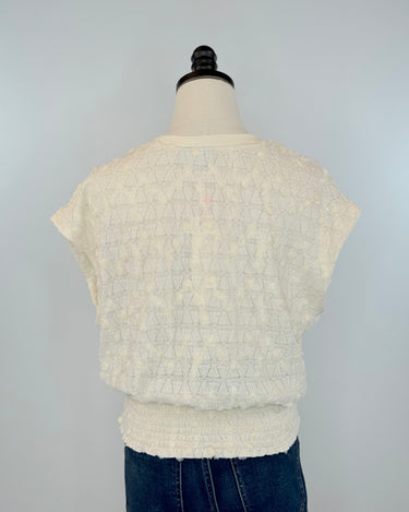 The Flower Top in Ivory-111 - Woven Top F/W (June- Nov)-Little Bird Boutique