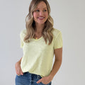 Dear John Vanya Tee in Pale Lime-122 - Jersey Tops S/S (Dec - May)-Little Bird Boutique