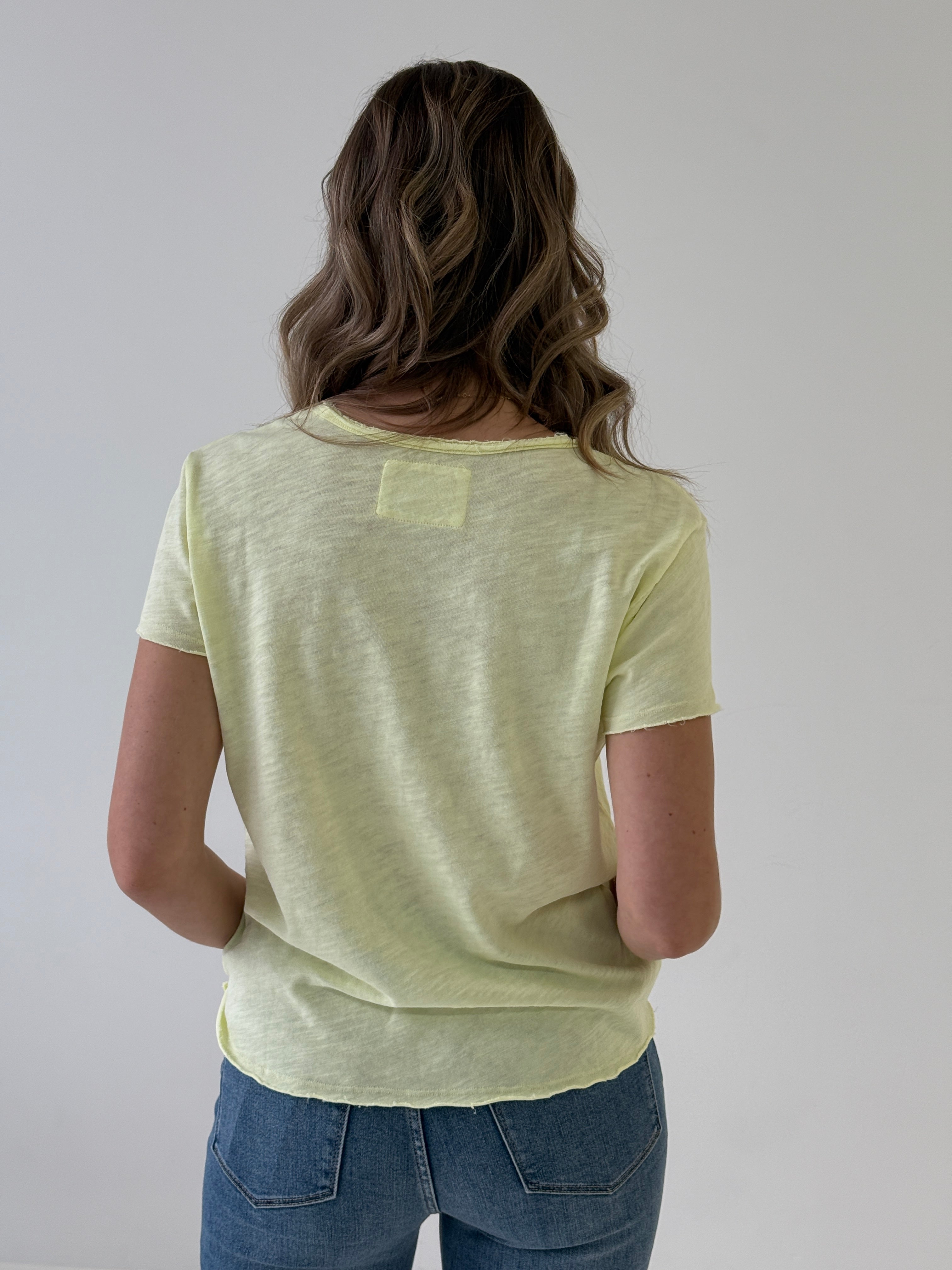 Dear John Vanya Tee in Pale Lime-122 - Jersey Tops S/S (Dec - May)-Little Bird Boutique