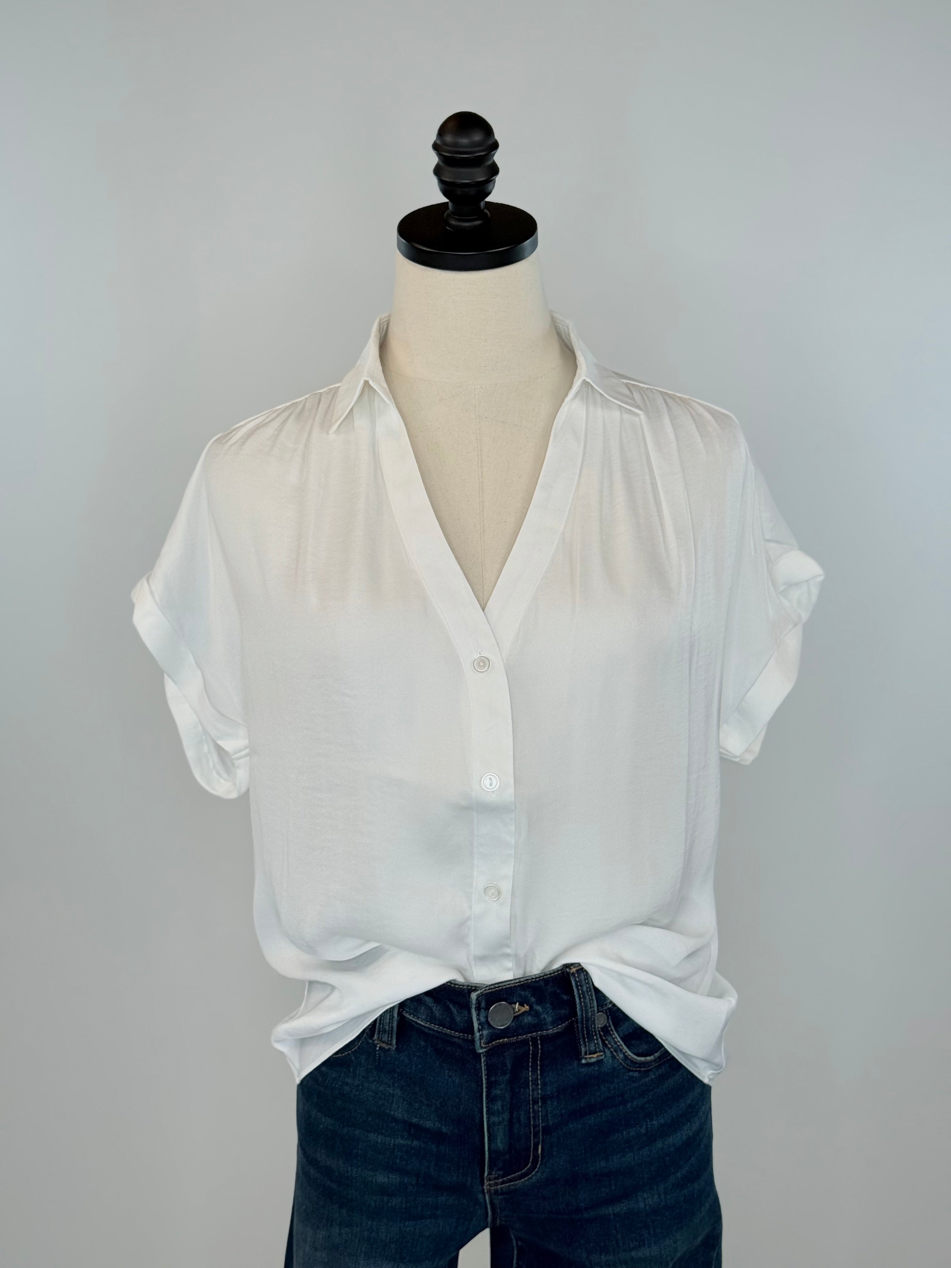 Valor Top in White-111 - Woven Top F/W (June- Nov)-Little Bird Boutique