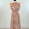 THML Lissette Dress in Taupe Floral-152 Dresses - Long-Little Bird Boutique