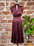 Steve Madden Wednesday Dress in Wine-152 Dresses - Long-Little Bird Boutique
