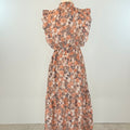 THML Lissette Dress in Taupe Floral-152 Dresses - Long-Little Bird Boutique