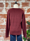 Pullover Sweater in Burgundy-130 Sweaters-Little Bird Boutique