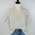 Millie Top in Charcoal Stripe-111 - Woven Top F/W (June- Nov)-Little Bird Boutique