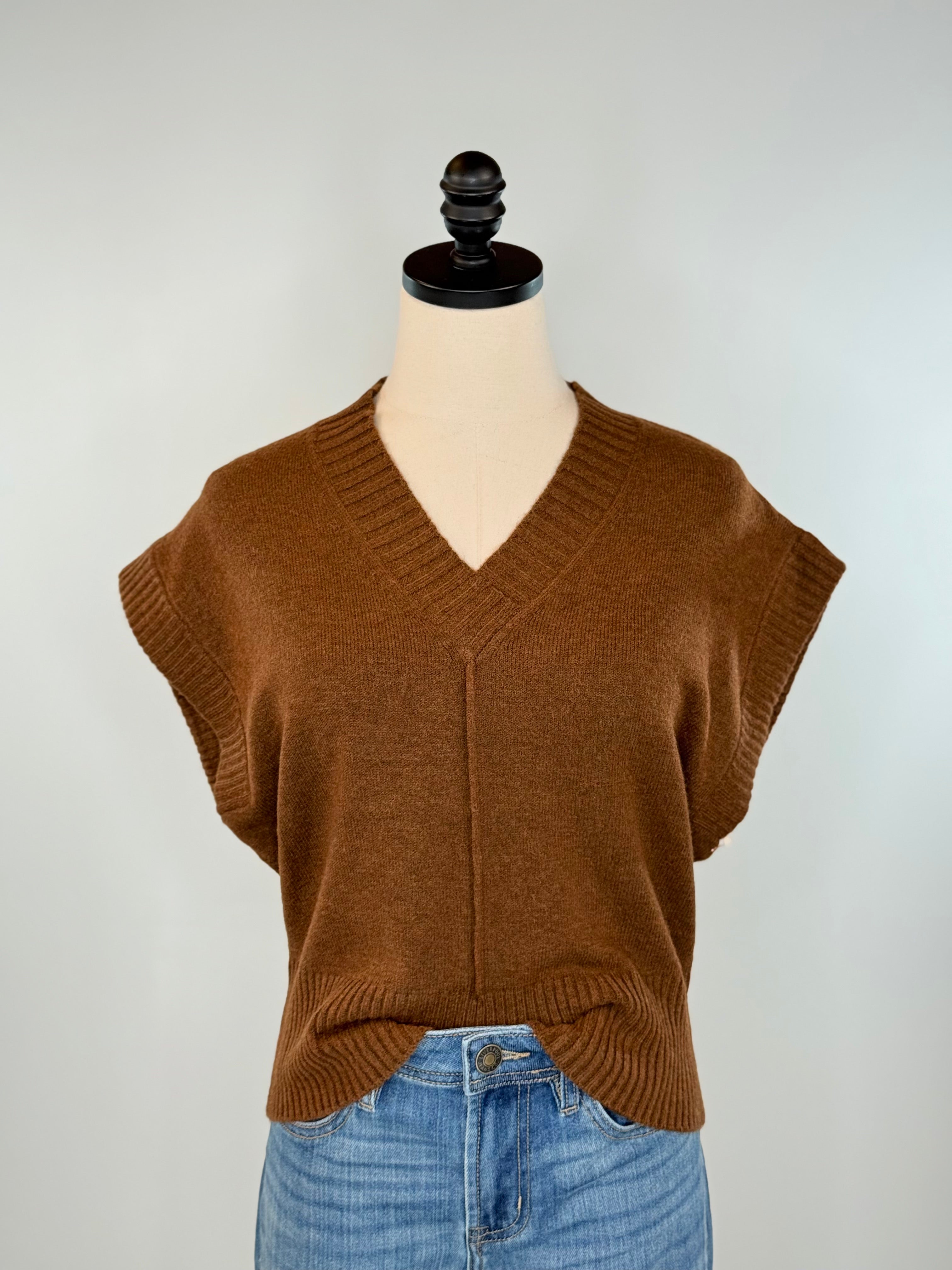 Kerisma Gwyneth Sweater Vest in Espresso-131 - Sweaters F/W (June - Nov)-Little Bird Boutique