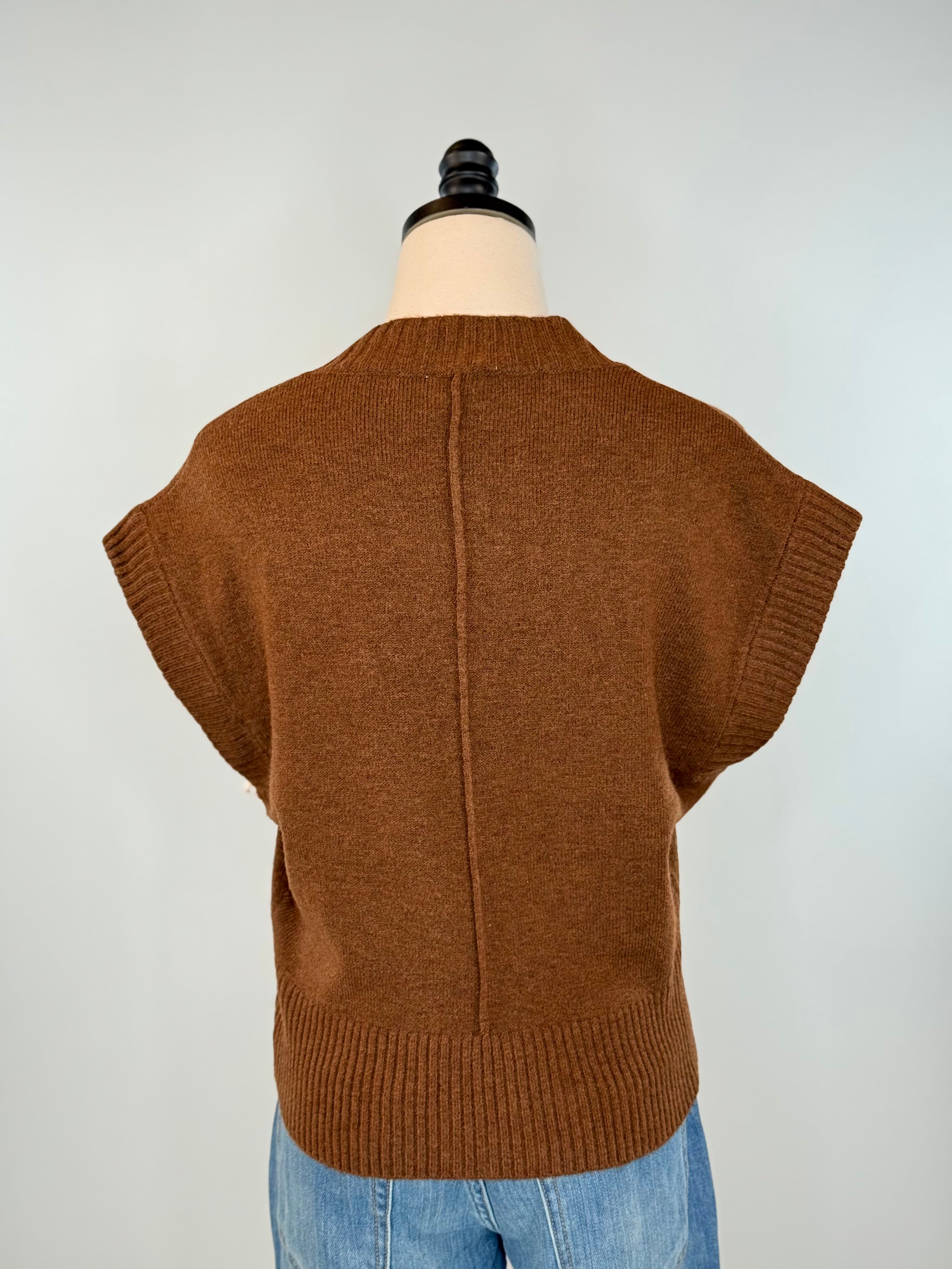 Kerisma Gwyneth Sweater Vest in Espresso-131 - Sweaters F/W (June - Nov)-Little Bird Boutique