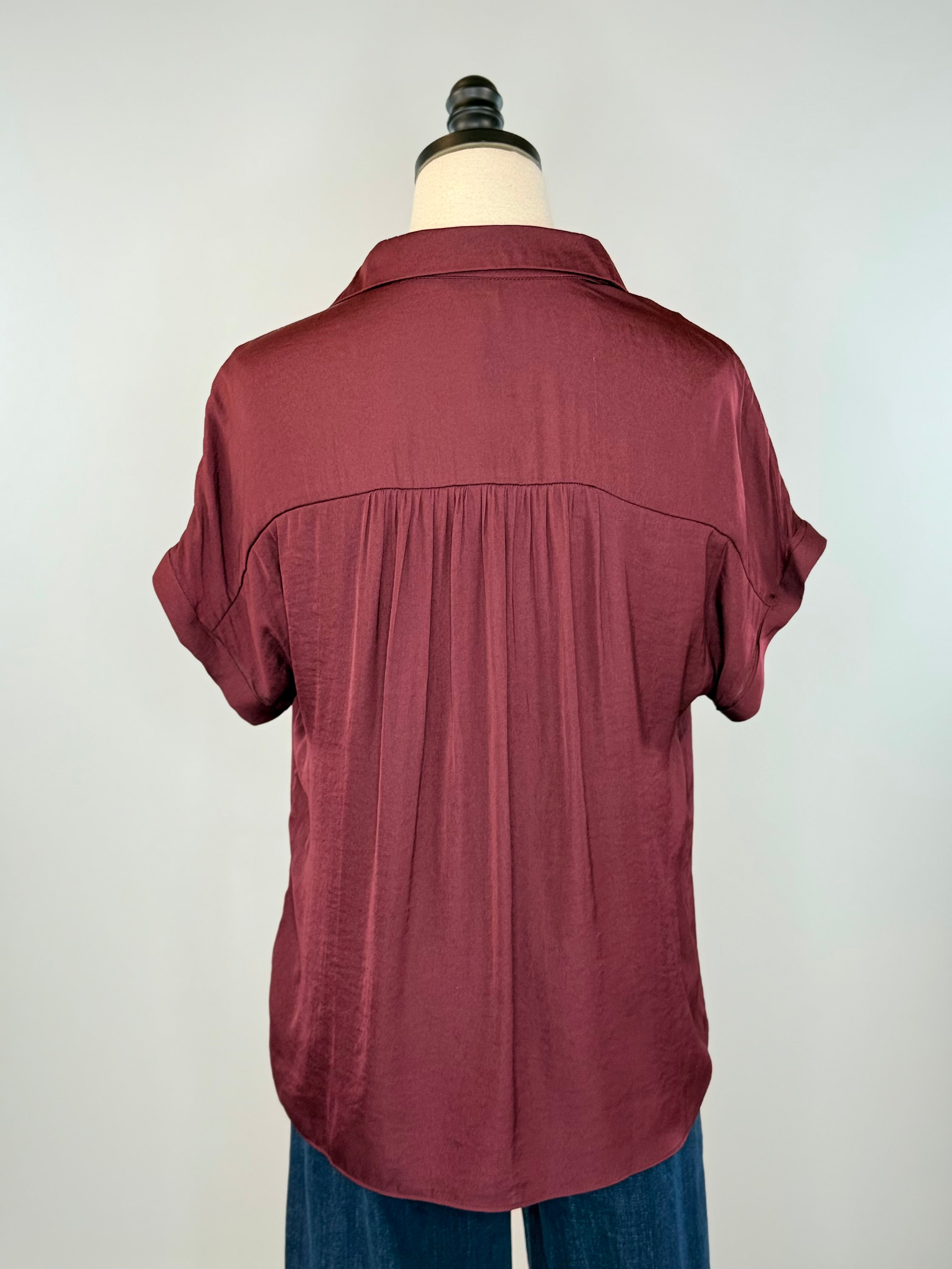 Sullivan Top in Wine-111 - Woven Top F/W (June- Nov)-Little Bird Boutique