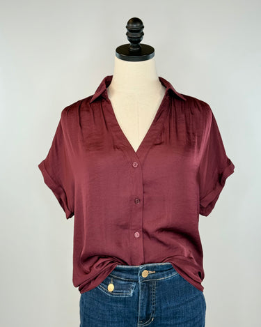Sullivan Top in Wine-111 - Woven Top F/W (June- Nov)-Little Bird Boutique