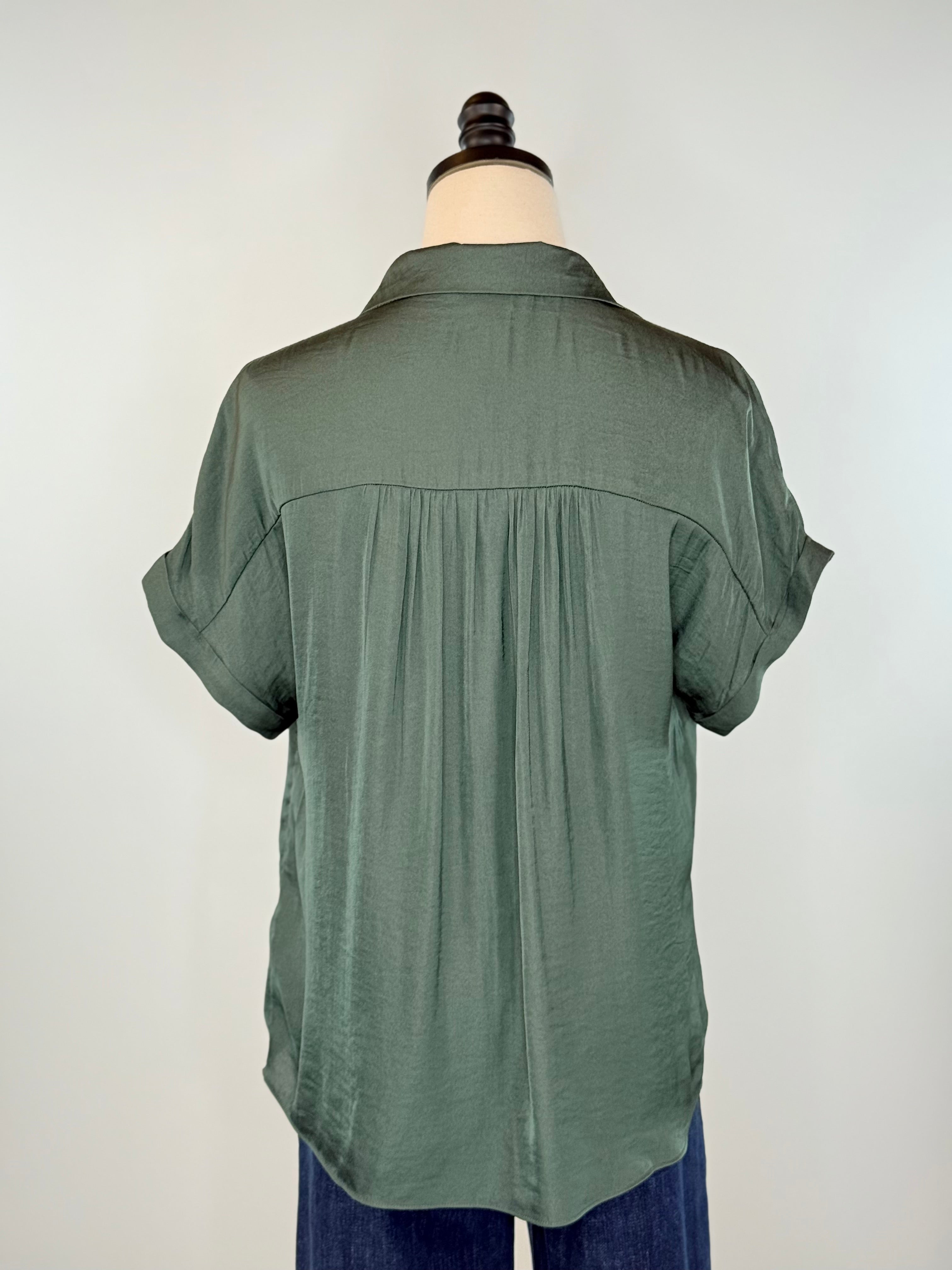 Sullivan Top in Forest Green-111 - Woven Top F/W (June- Nov)-Little Bird Boutique