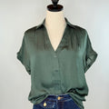 Sullivan Top in Forest Green-111 - Woven Top F/W (June- Nov)-Little Bird Boutique