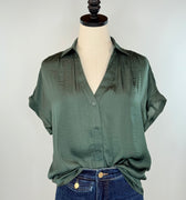 Sullivan Top in Forest Green-111 - Woven Top F/W (June- Nov)-Little Bird Boutique