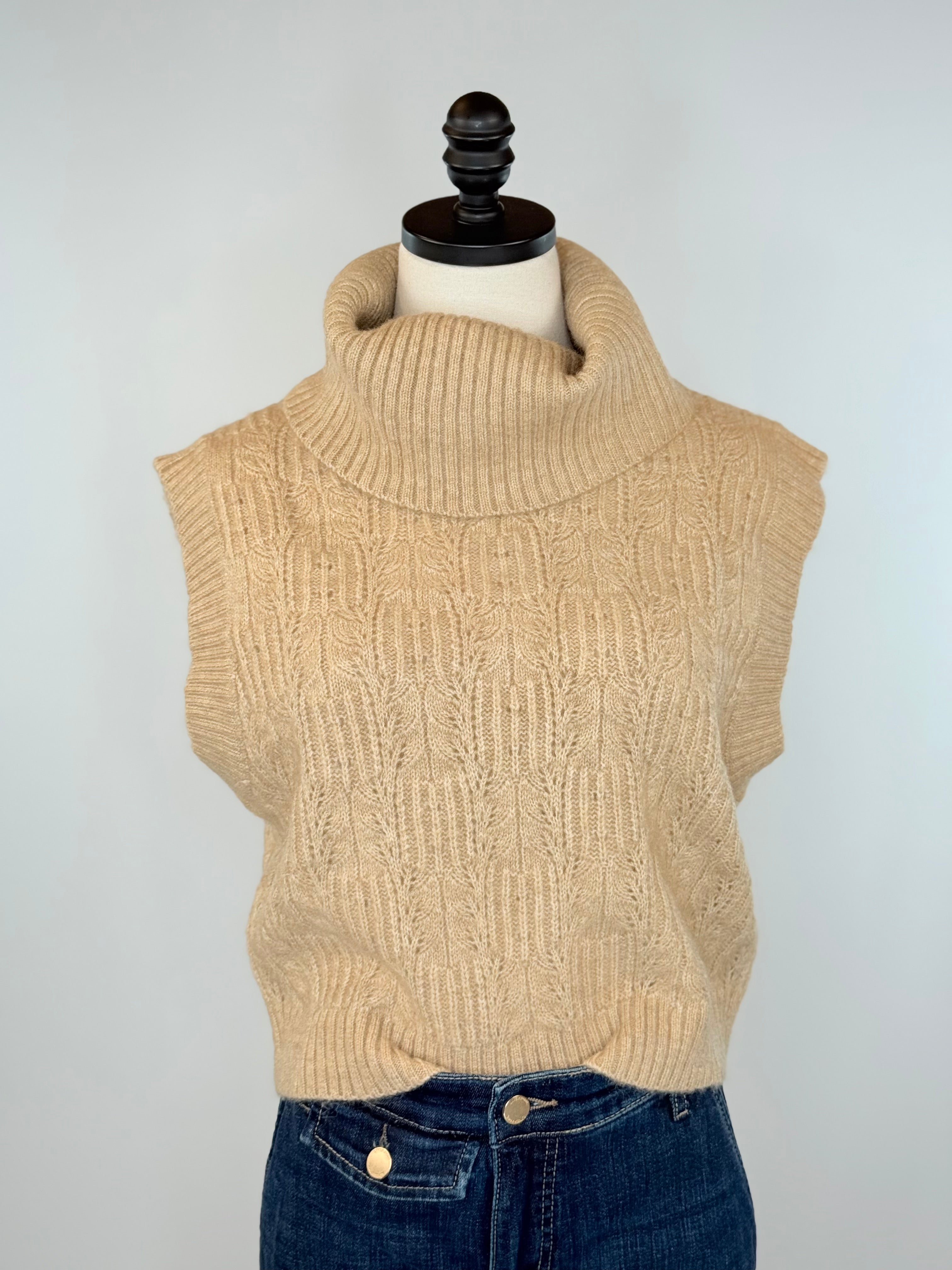 Kerisma Marlene Sweater Vest in Camel-131 - Sweaters F/W (July - Dec)-Little Bird Boutique