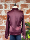Sanctuary Easy On Me Satin Blouse in Sugar Plum-112 Woven Tops - Long Sleeve-Little Bird Boutique