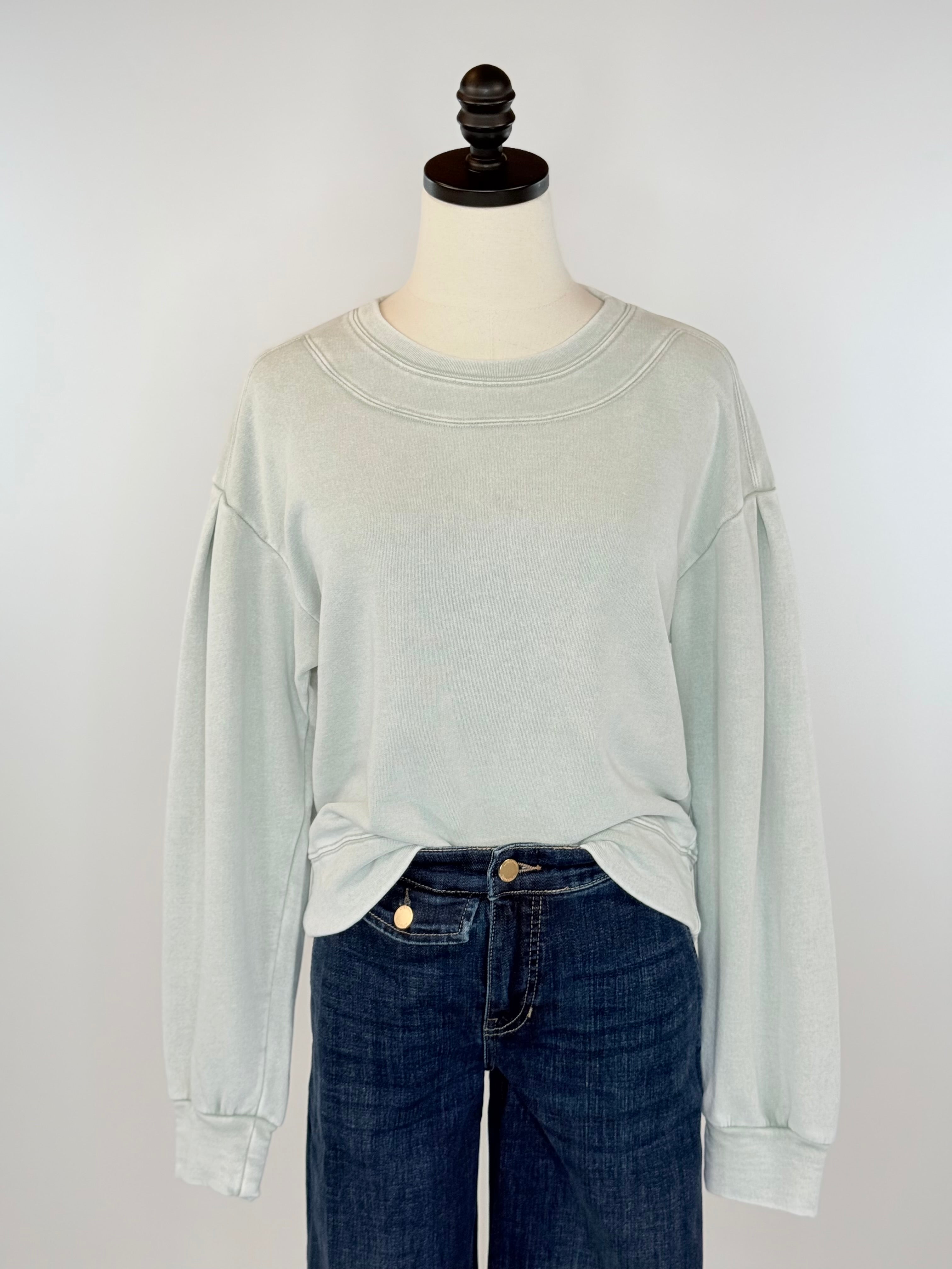 Anthem the Label Duet Pullover in Seagrass-142 Sweatshirts & Hoodies-Little Bird Boutique