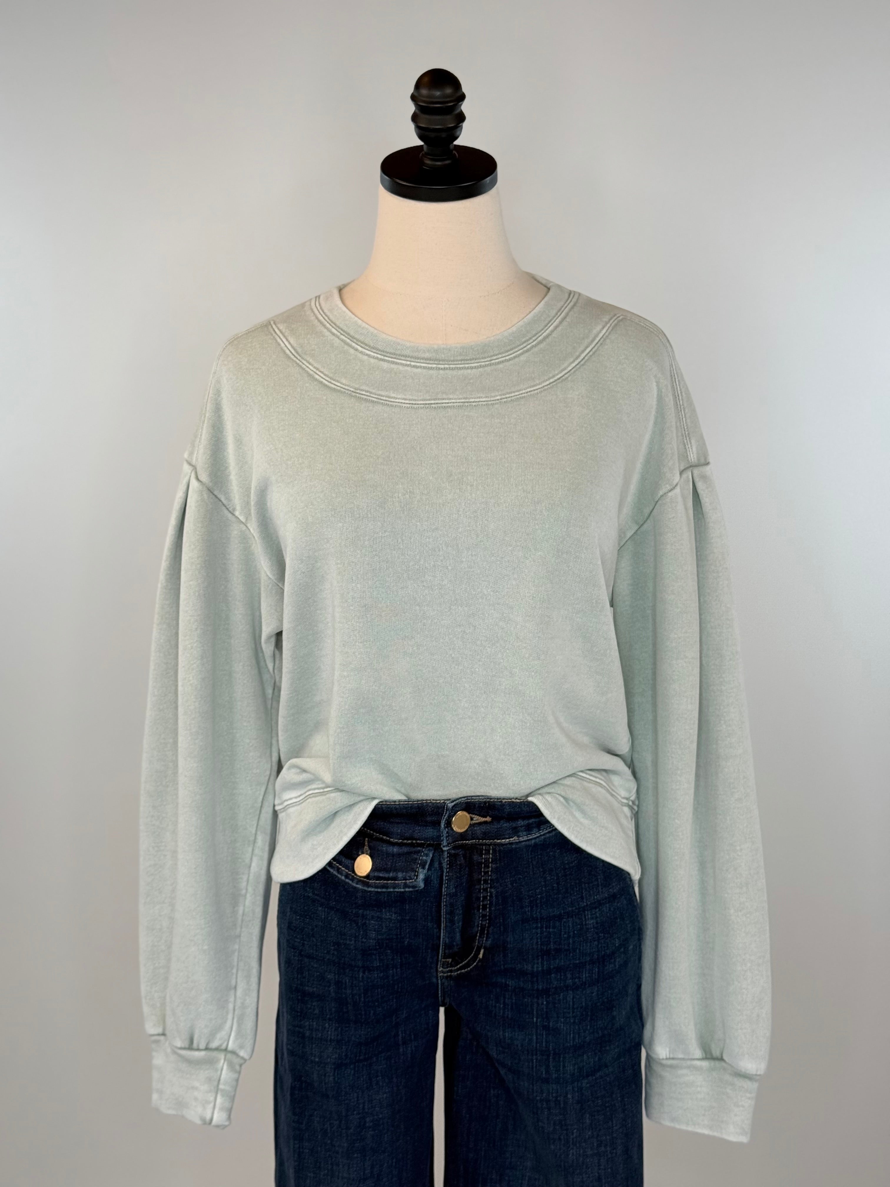 Anthem the Label Duet Pullover in Seagrass-142 Sweatshirts & Hoodies-Little Bird Boutique