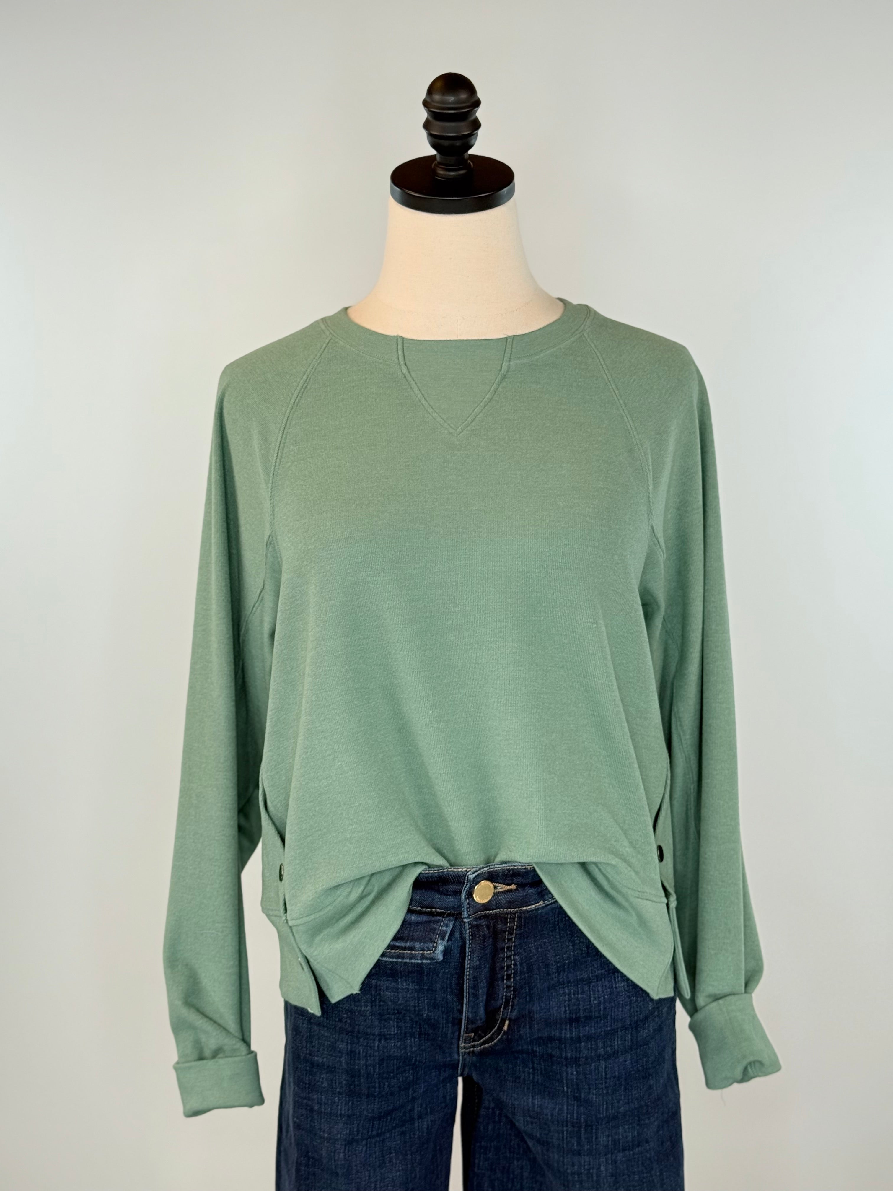 Anthem the Label Sweatshirt in Agave Green-142 Sweatshirts & Hoodies-Little Bird Boutique