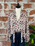 Veronica M. Tie Neck Blouse in Fiori-112 Woven Tops - Long Sleeve-Little Bird Boutique