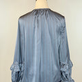 Liverpool Ruffle Sleeve Blouse in Chambray and Rust Pinstripe-111 - Woven Top F/W (June- Nov)-Little Bird Boutique