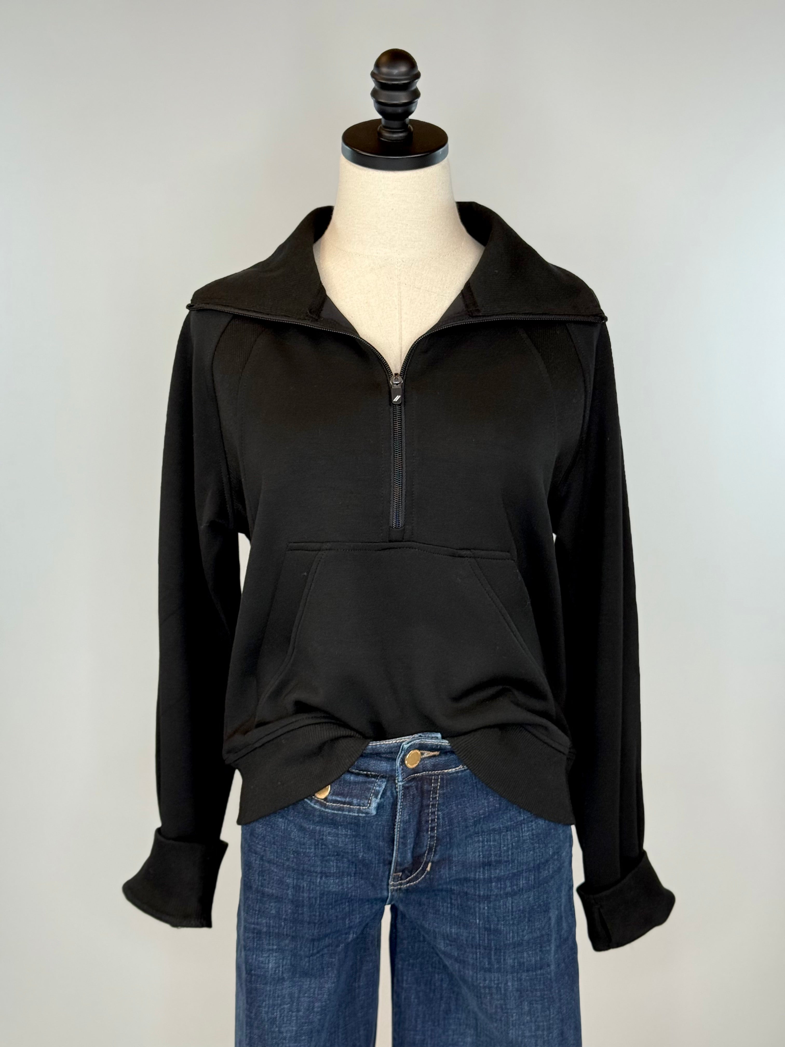 Thread and Supply Caroline Pullover in Black-142 Sweatshirts & Hoodies-Little Bird Boutique