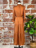 Elan Tiered Midi Dress in Rust-152 Dresses - Long-Little Bird Boutique