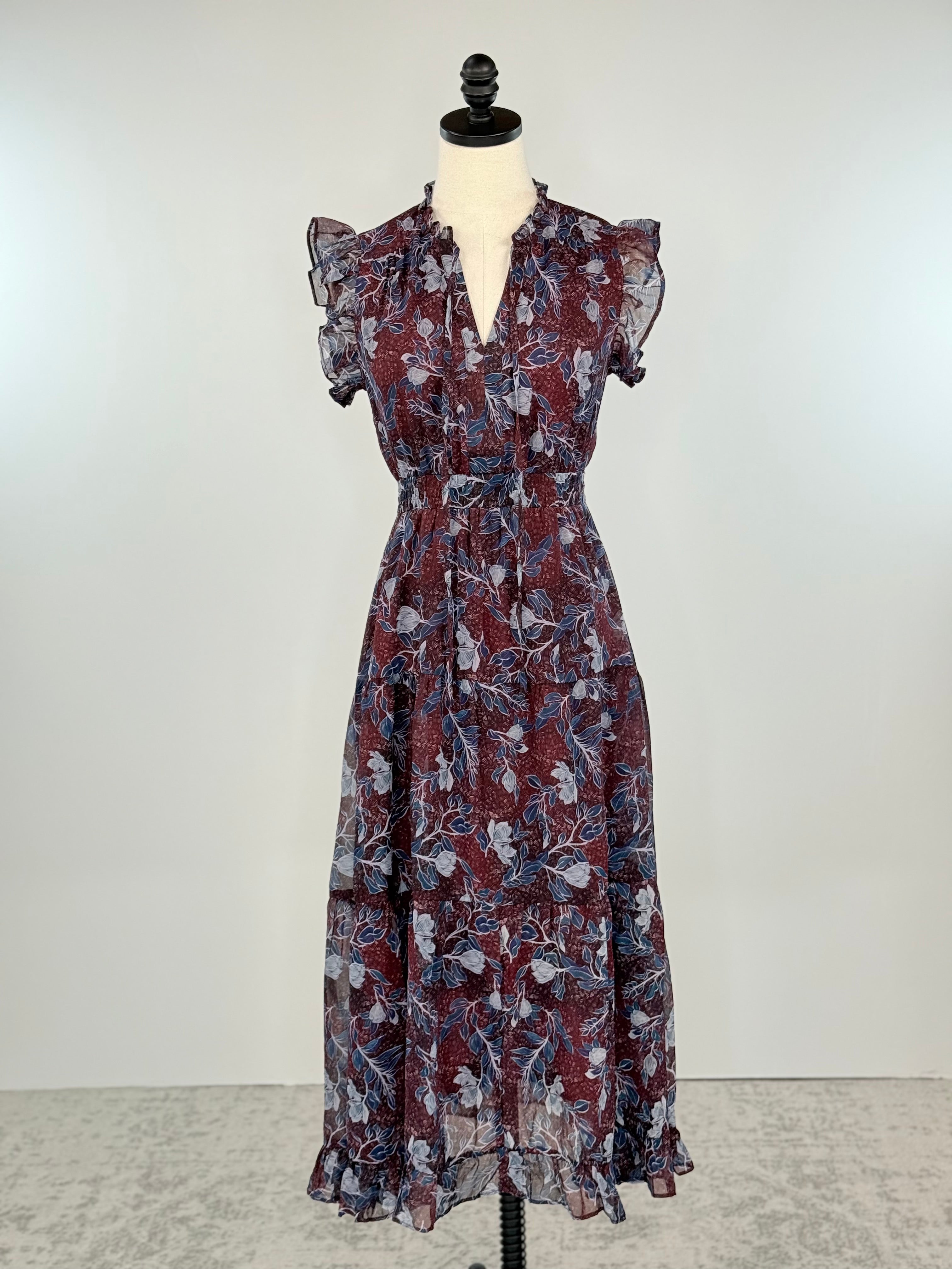 Quenby Dress in Deep Wine-152 Dresses - Long-Little Bird Boutique