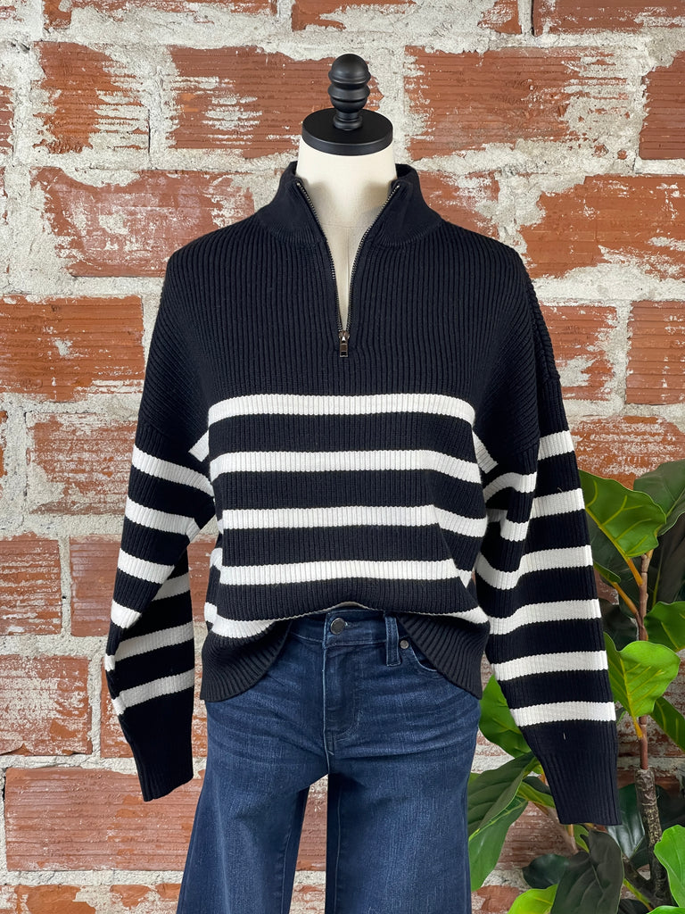 Thread & Supply Pullover Sweater in Black and White
