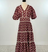 THML Debbie Dress in Wine Floral-152 Dresses - Long-Little Bird Boutique