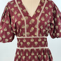 THML Debbie Dress in Wine Floral-152 Dresses - Long-Little Bird Boutique