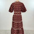 THML Debbie Dress in Wine Floral-152 Dresses - Long-Little Bird Boutique