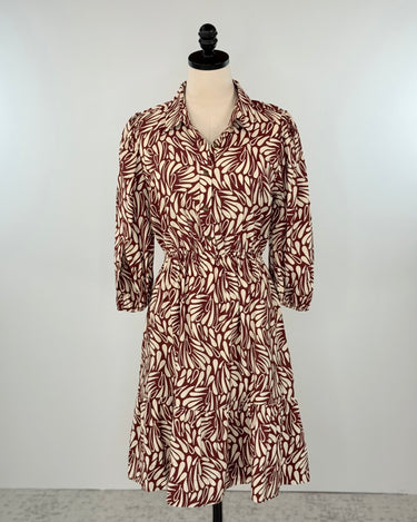 Jak and Rae Nichola Dress in Bordeaux-151 Dresses - Short-Little Bird Boutique