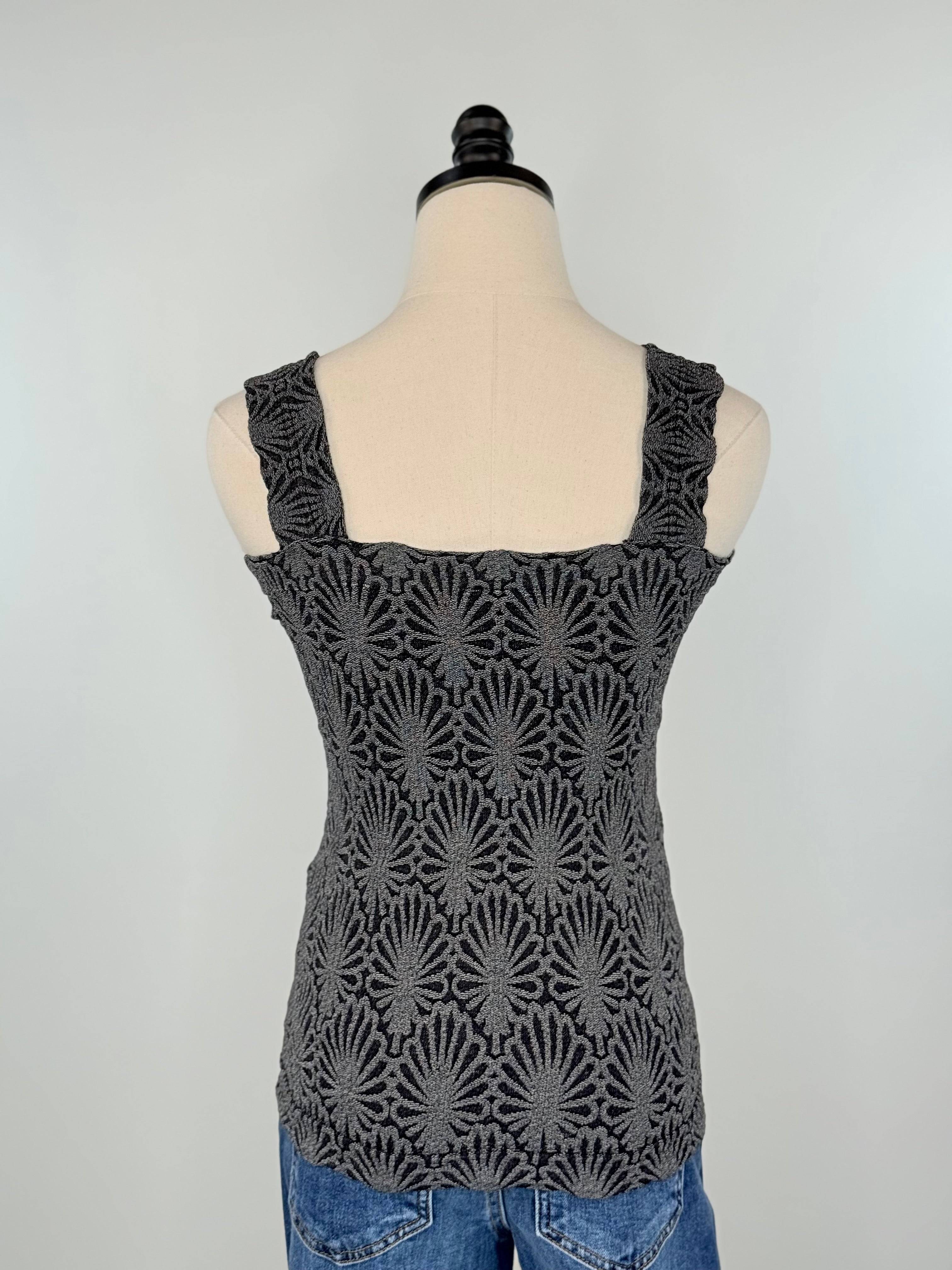 Nikibiki Lace Textured Square Top in Black-121 - Jersey Tops F/W (June - Nov)-Little Bird Boutique