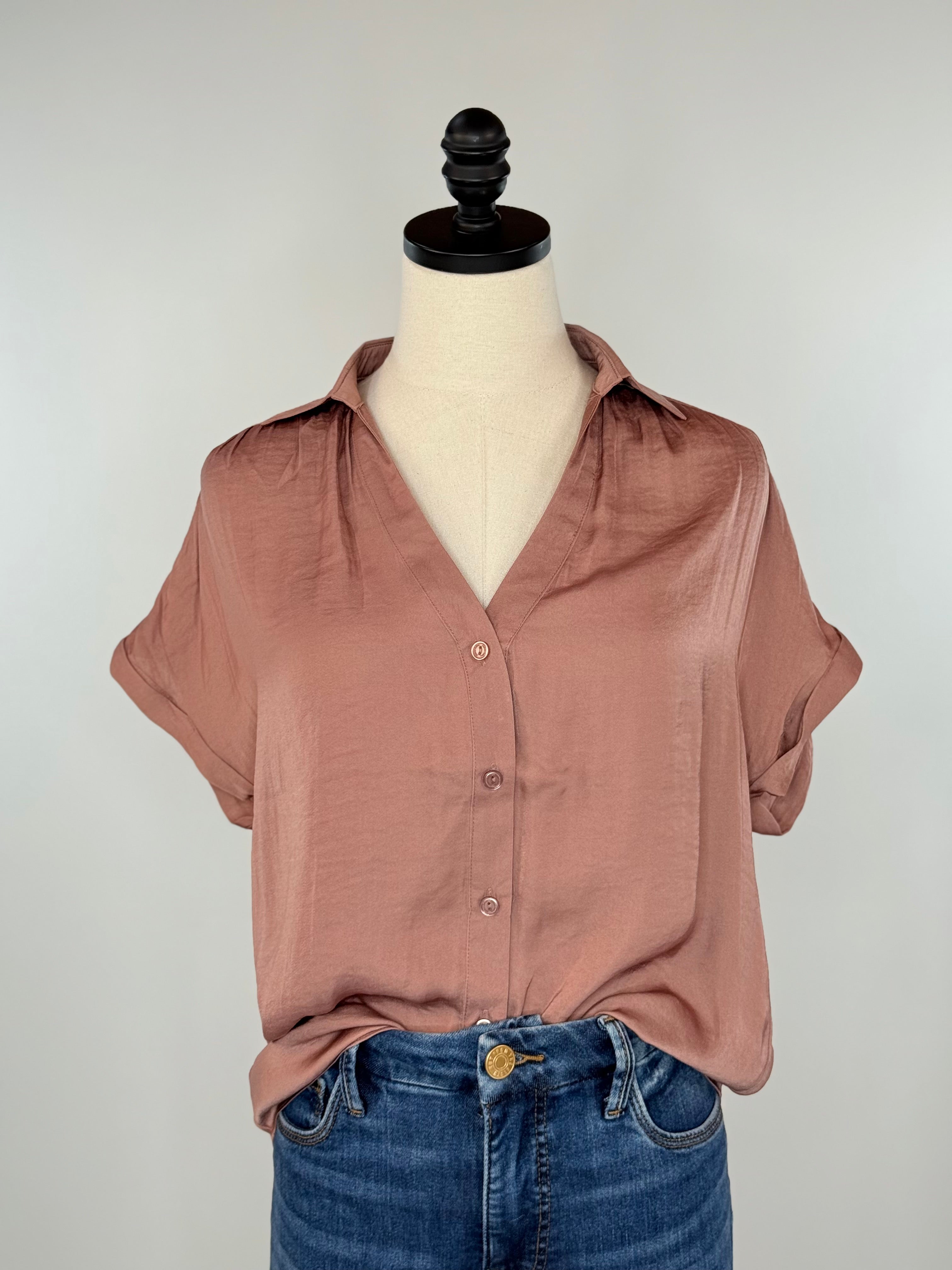 Sullivan Top in Mauve-111 - Woven Top F/W (June- Nov)-Little Bird Boutique