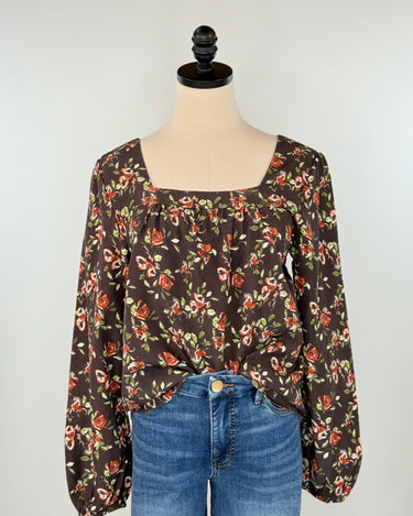 Jak and Rae Sela Top in Watercolor Blossom-111 - Woven Top F/W (June- Nov)-Little Bird Boutique