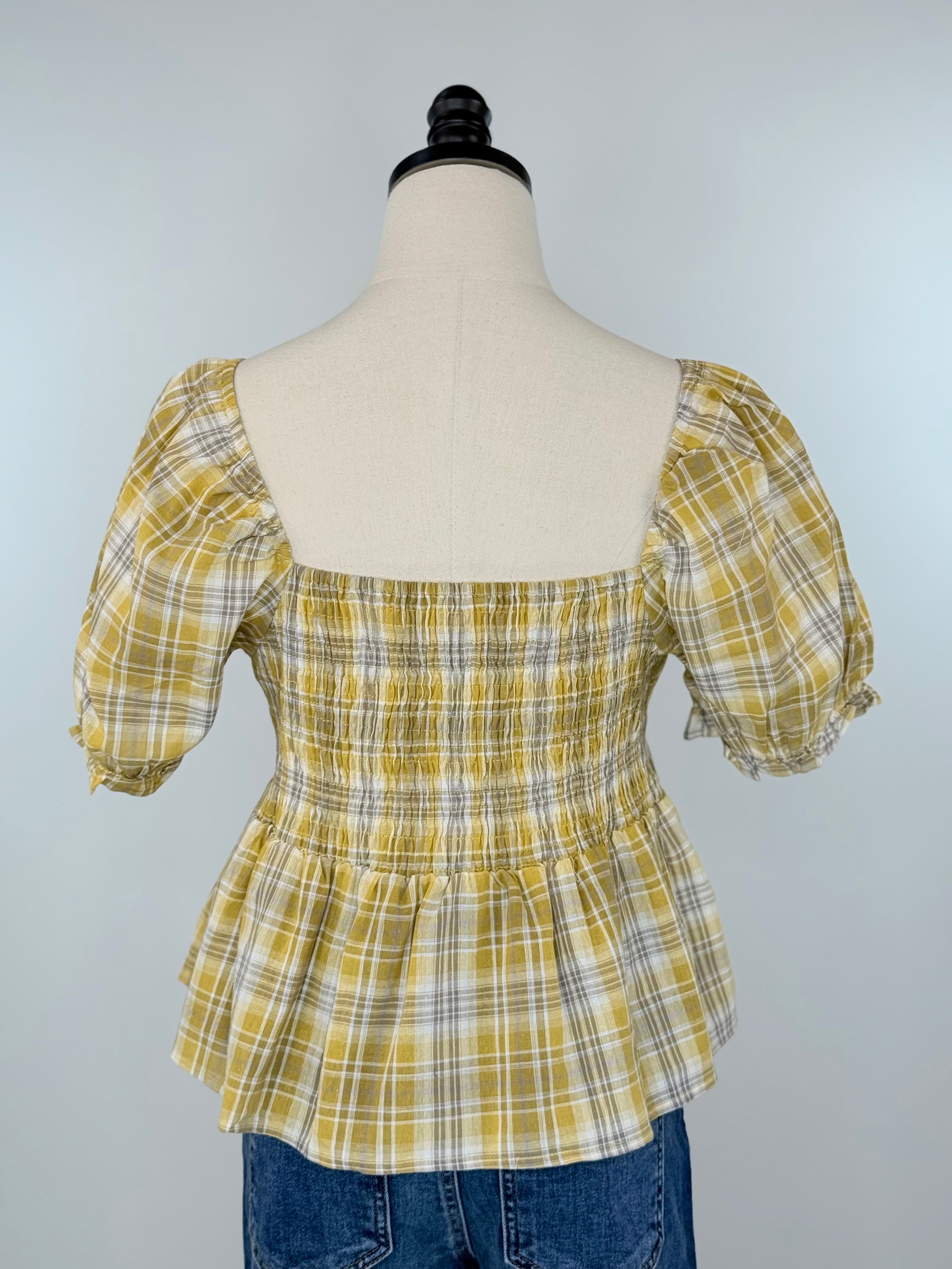 Mills Top in Mustard-111 - Woven Top F/W (June- Nov)-Little Bird Boutique