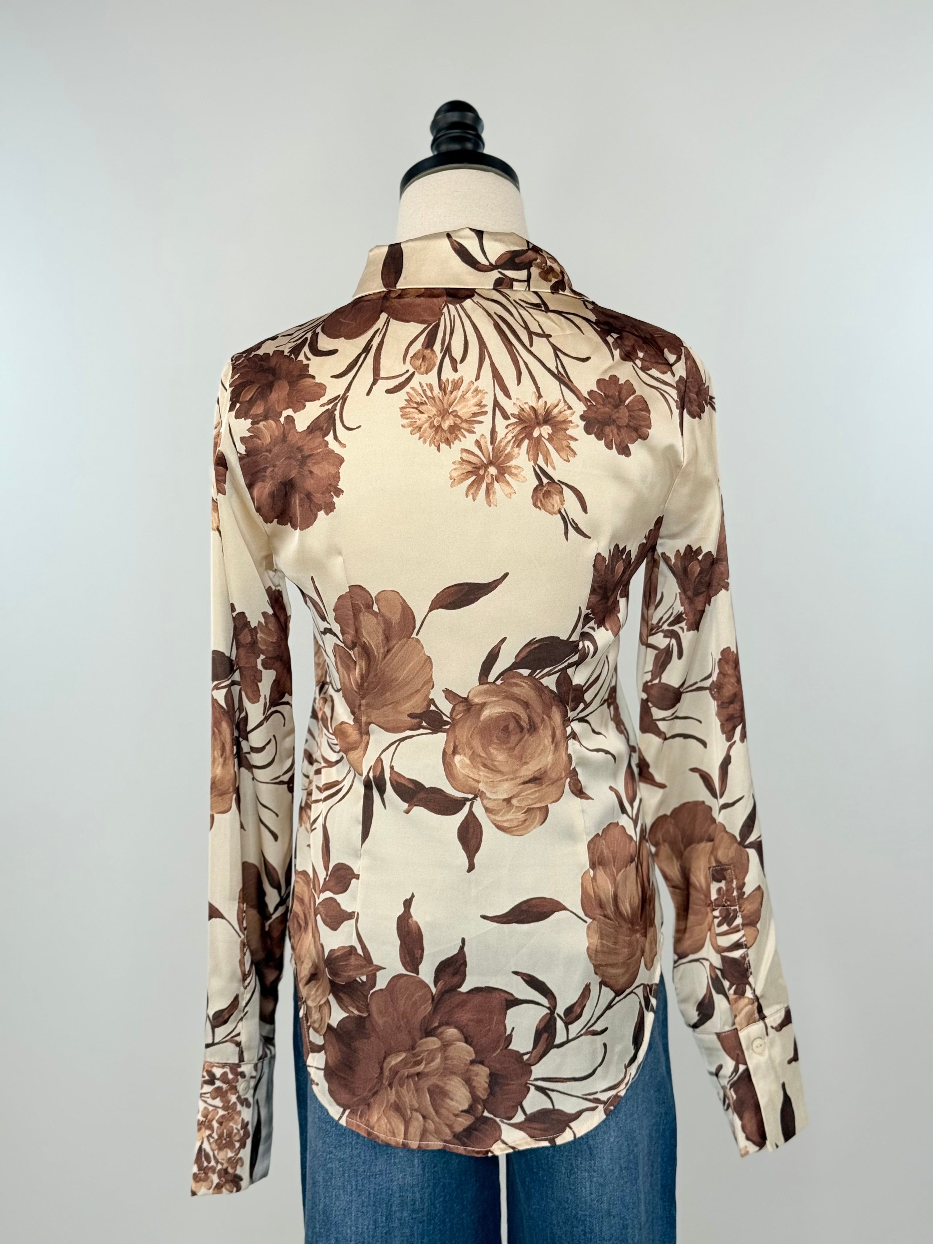 Harlow Top in Coffee and Cream-111 - Woven Top F/W (June- Nov)-Little Bird Boutique