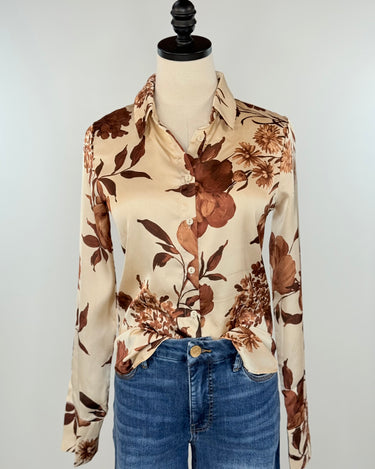 Harlow Top in Coffee and Cream-111 - Woven Top F/W (June- Nov)-Little Bird Boutique