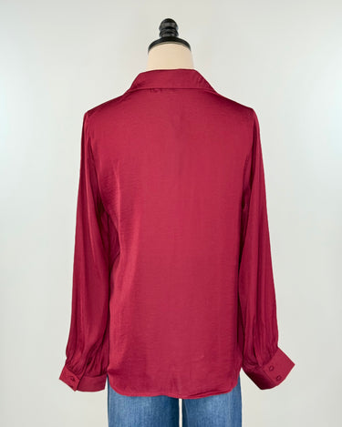 Sinclair Blouse in Garnet-111 - Woven Top F/W (June- Nov)-Little Bird Boutique