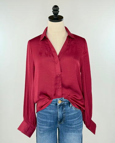 Sinclair Blouse in Garnet-111 - Woven Top F/W (June- Nov)-Little Bird Boutique