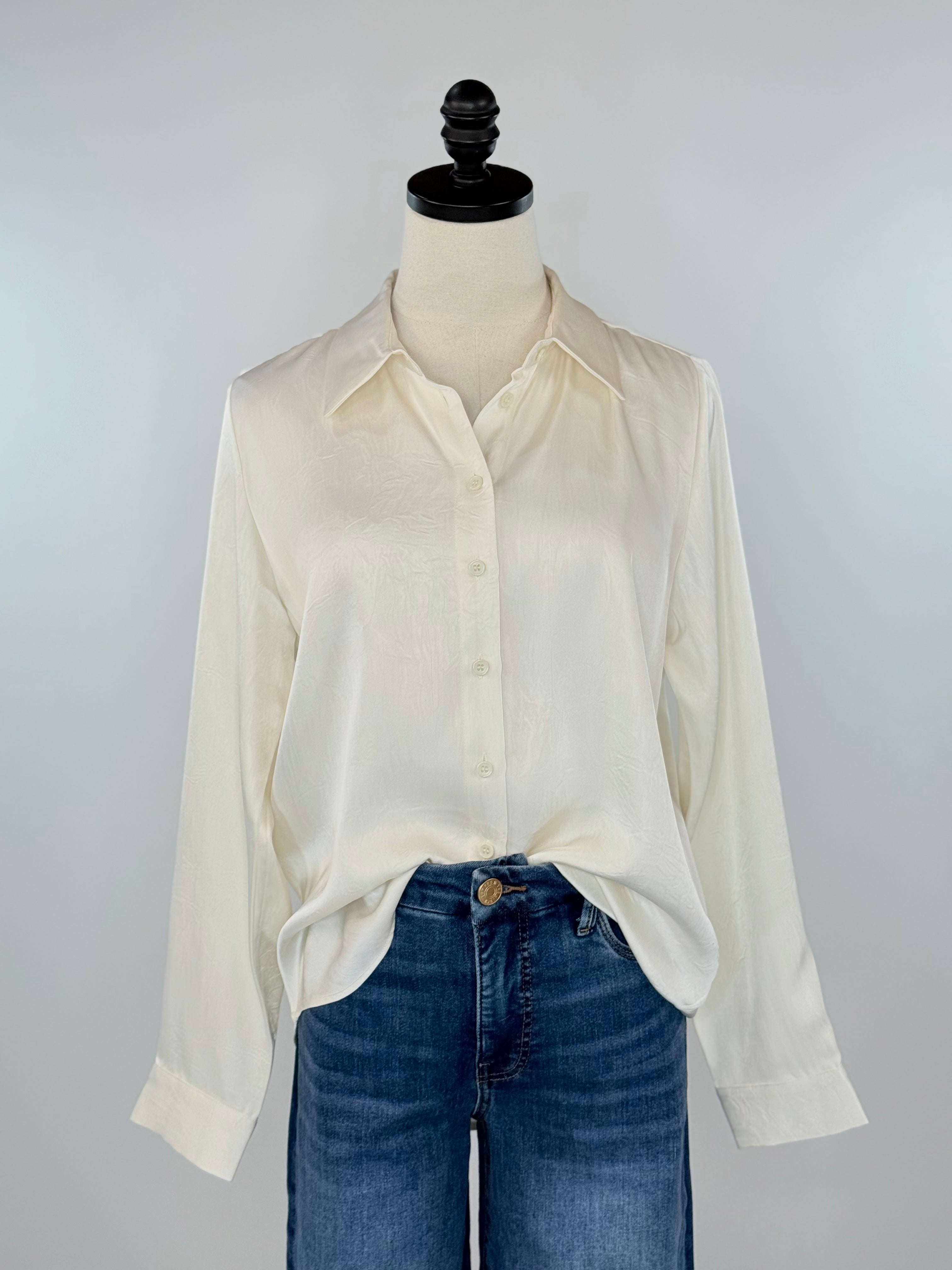 Jak and Rae Adelynn Blouse in Cream-111 - Woven Top F/W (June- Nov)-Little Bird Boutique