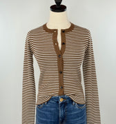 Parker Sweater in Brown and White Stripe-131 - Sweaters F/W (June - Nov)-Little Bird Boutique