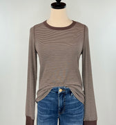 Thread and Supply Stacy Top in Coffee Stripe-121 - Jersey Tops F/W (June - Nov)-Little Bird Boutique