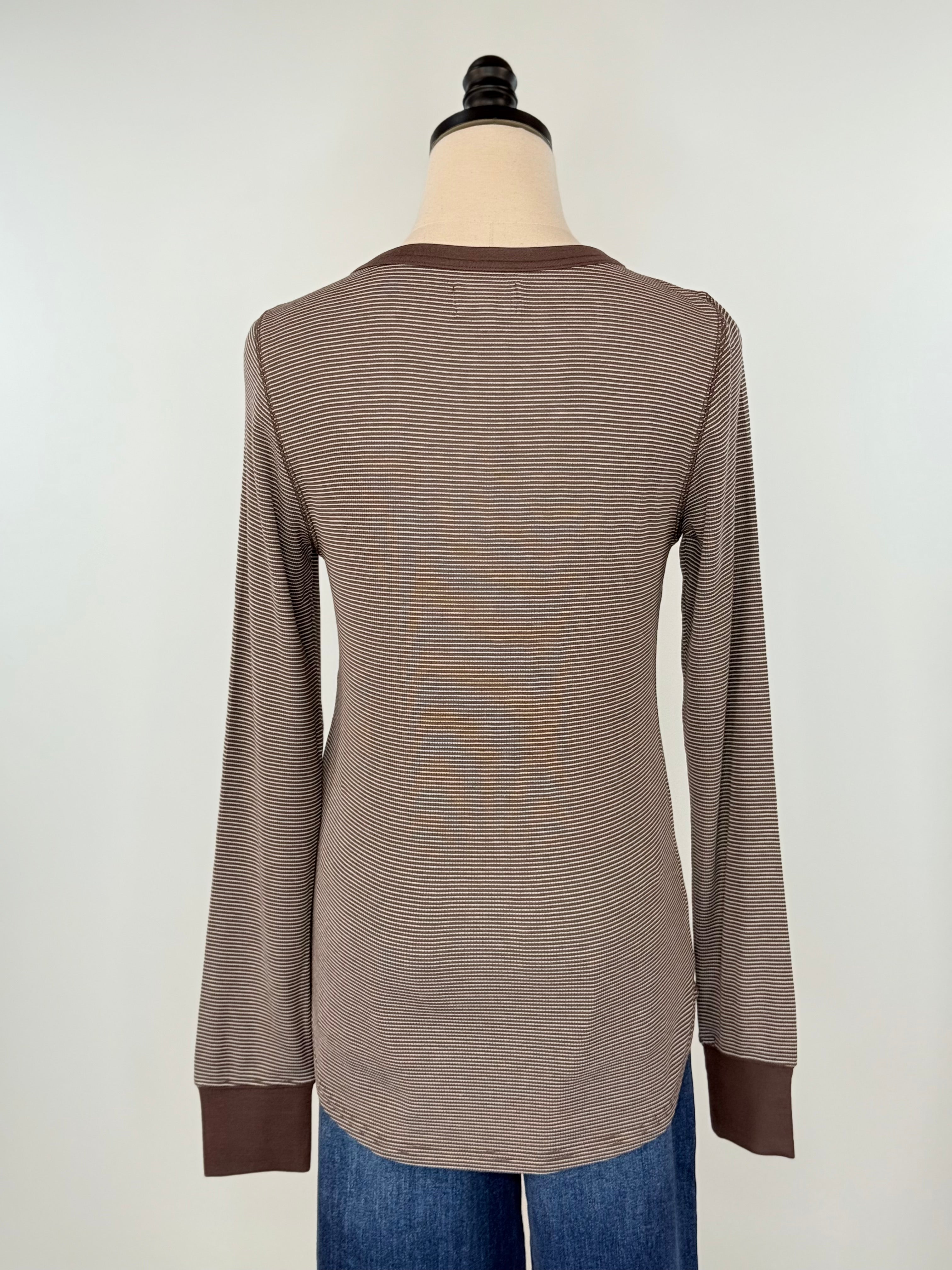 Thread and Supply Stacy Top in Coffee Stripe-121 - Jersey Tops F/W (June - Nov)-Little Bird Boutique