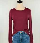 Thread and Supply Stacy Top in Maroon-121 - Jersey Tops F/W (June - Nov)-Little Bird Boutique