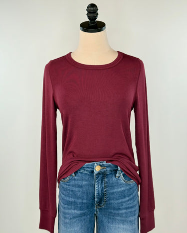 Thread and Supply Stacy Top in Maroon-121 - Jersey Tops F/W (June - Nov)-Little Bird Boutique