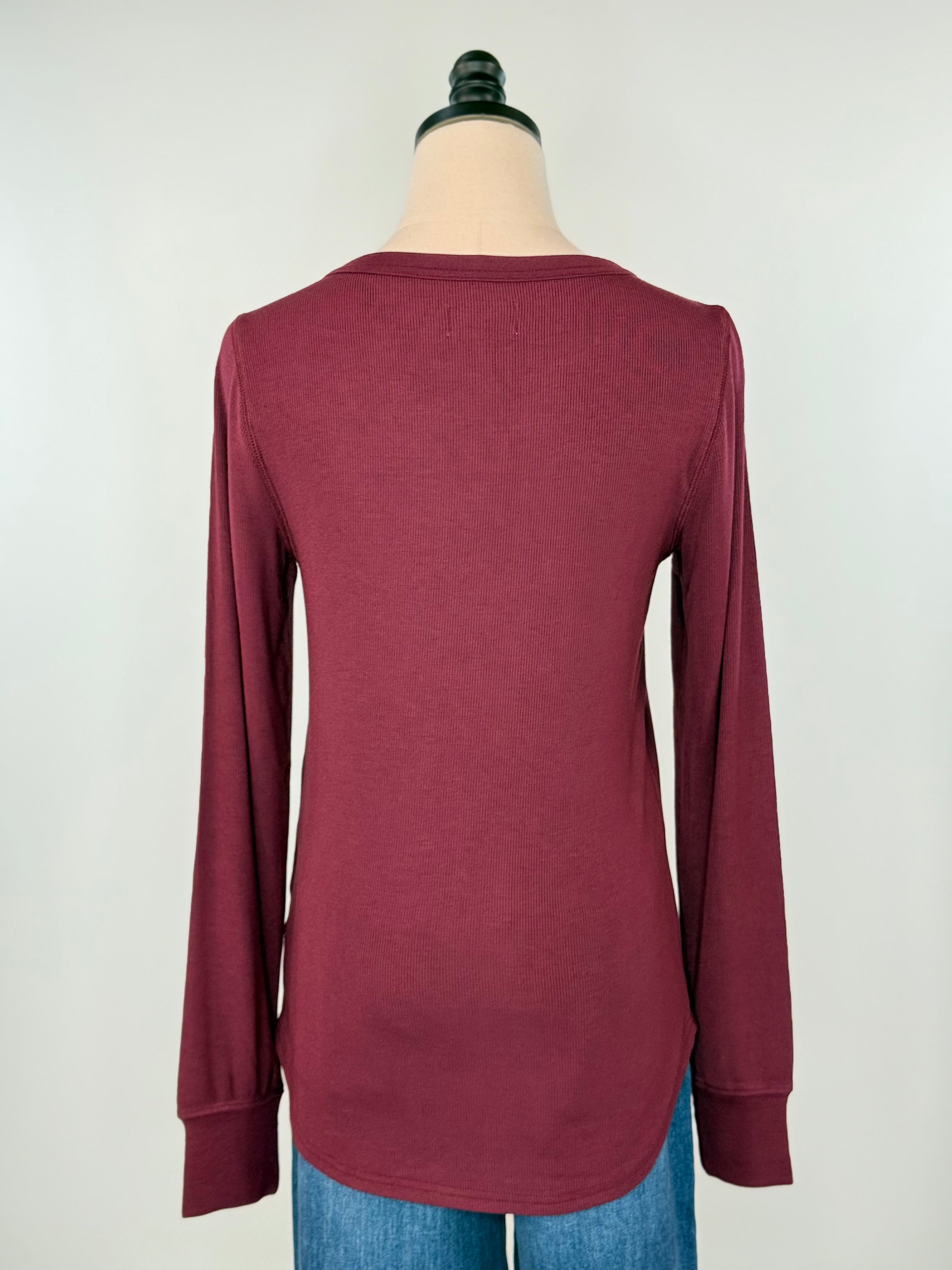Thread and Supply Stacy Top in Maroon-121 - Jersey Tops F/W (June - Nov)-Little Bird Boutique